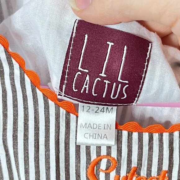 Lil Cactus Baby Girls Pumpkin Patch Dress/ Jumper- Size 12-24 months - Picture 3 of 4